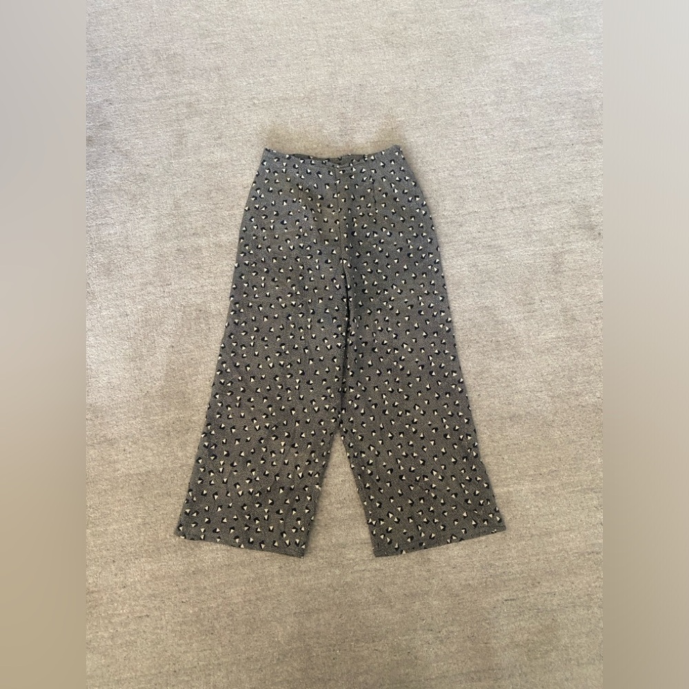 90s Vintage 100% silk wide leg high waisted pants size 12